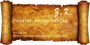 Zeidler Keresztély névjegykártya